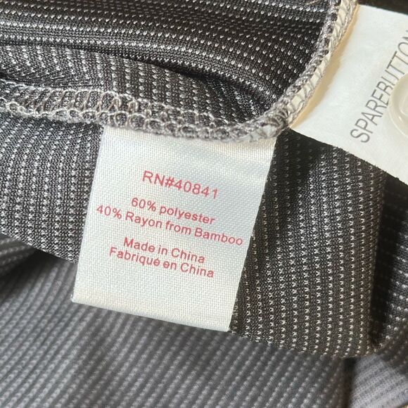 Cariloha Polo shirt Mens Large Gray Bamboo 4 Button Button Down Preppy Trendy - Picture 7 of 9